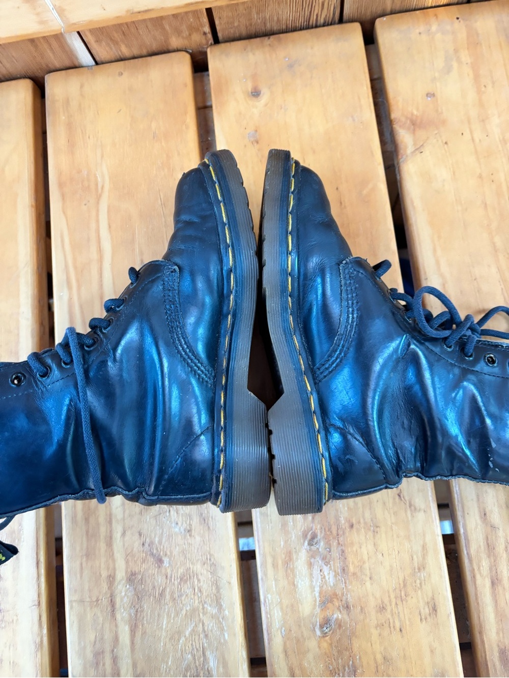 Vintage 90s Dr. Martens 1460 Made in England Black Leather Boots size UK 3/US 5 - Picture 5 of 14